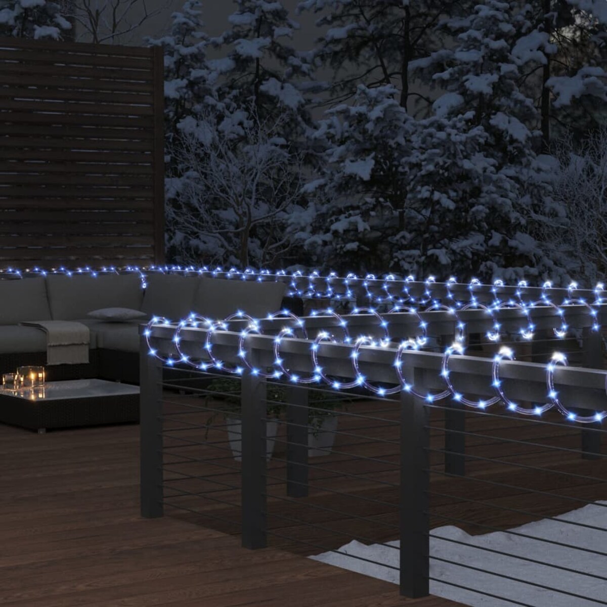 vidaXL Wąż świetlny, 240 LED, zimna biel, 10 m, PVC
