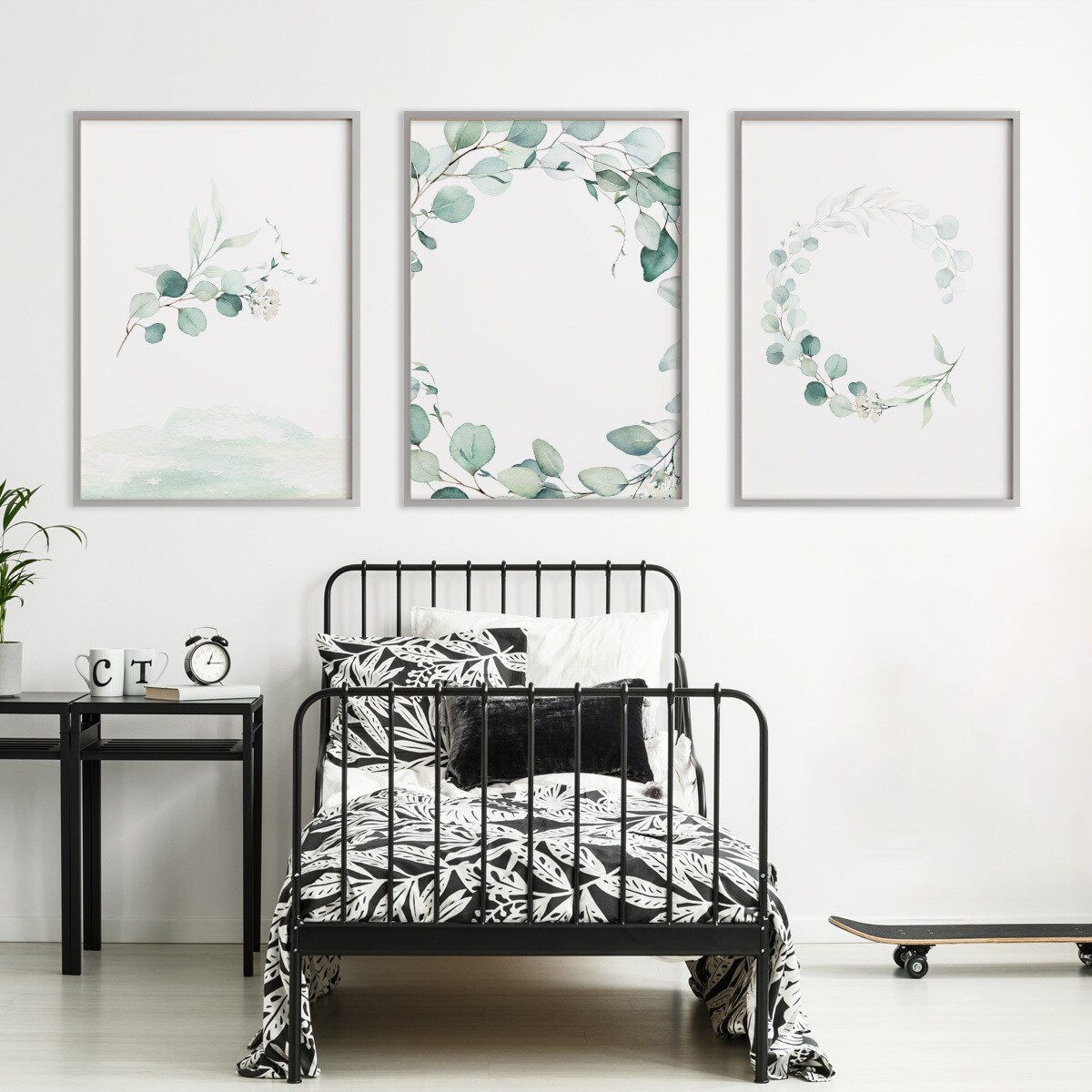 Zestaw 3x Plakat W Ramie LIŚCIE Eukaliptusa Styl Boho 60x80cm