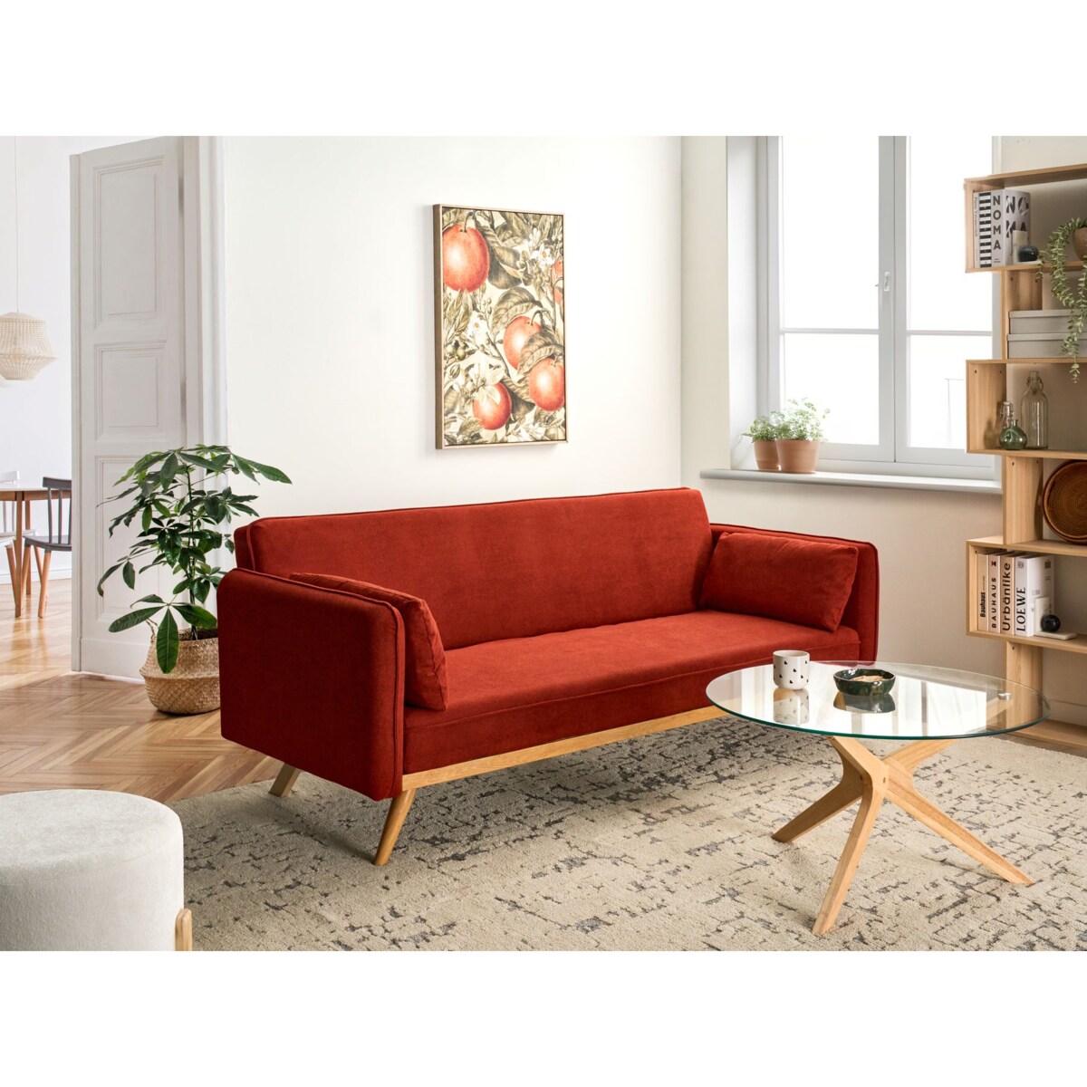 Sofa rozkładana ASAA Czerwony