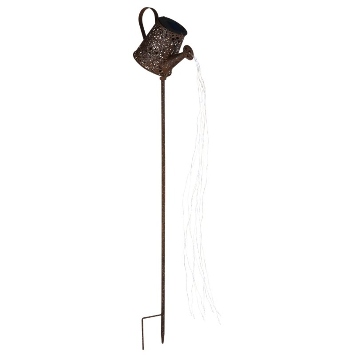 Lampa solarna ogrodowa dogruntowa Globo Konewka LED 7000K IP44 93 cm rdzawa 336526