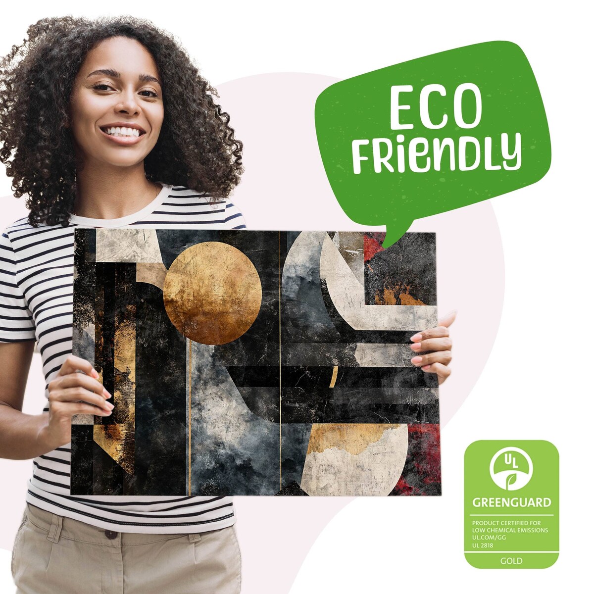 Obraz Na Płótnie Do Salonu Kształty Geometryczne Abstrakcja Styl Nowoczesny 70x50cm