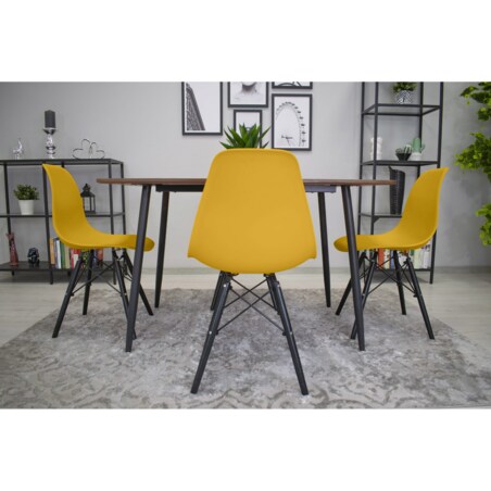 Krzesło Do Jadalni Kuchni Salonu Osaka Musztarda / Nogi Czarne