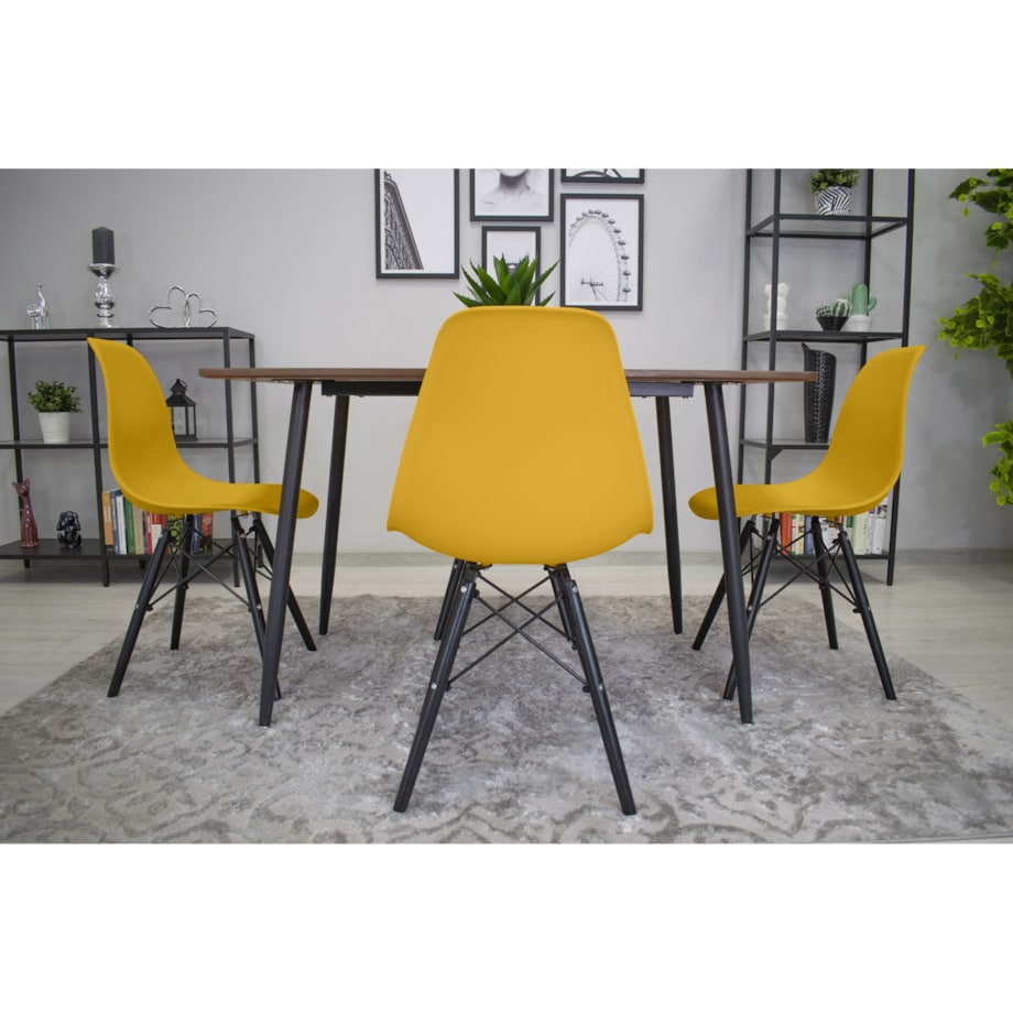 Krzesło Do Jadalni Kuchni Salonu Osaka Musztarda / Nogi Czarne