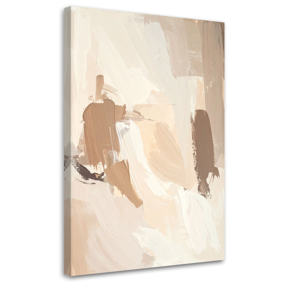 Obraz do salonu sypialni biura spa, Pastelowa Abstrakcja imitacja farby w kolorach beżu 20x30 cm