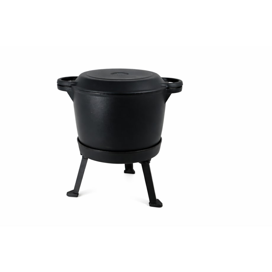 Kociołek żeliwny garnek na ognisko 2w1 emaliowany 12L grill ROSSNER