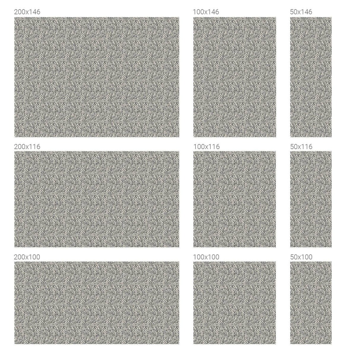 Folia na okno chroniąca prywatność - Roślinny wzór klasyczna symetria - 50x116 cm