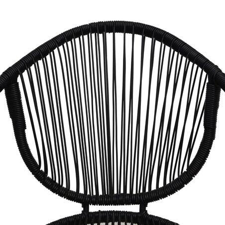 vidaXL Krzesła ogrodowe, 2 szt., rattan PVC, czarne