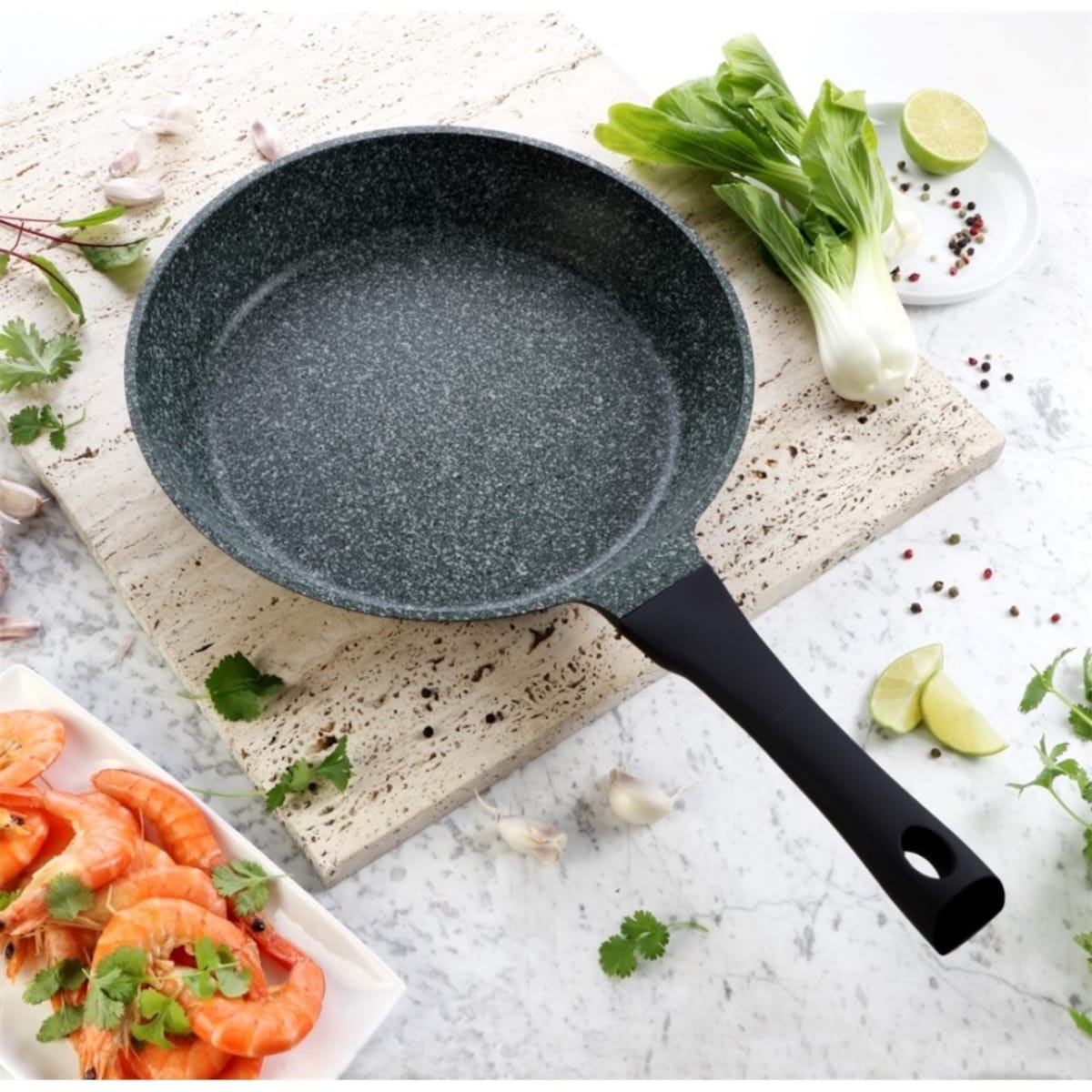 Patelnia do smażenia 28cm indukcja granitowa nieprzywierająca TIROSS