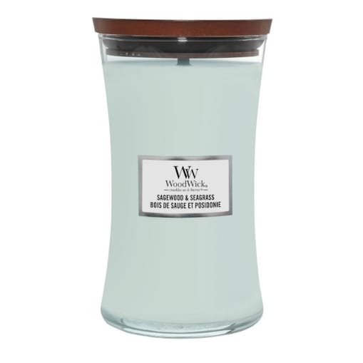 WoodWick świeca duża SAGEWOOD & SEAGRASS