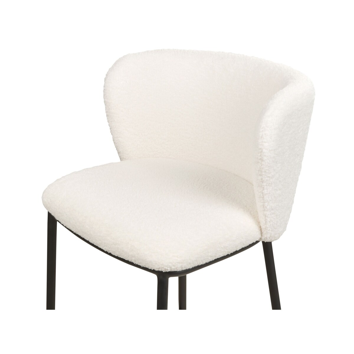 Zestaw 2 krzeseł barowych boucle biały MINA