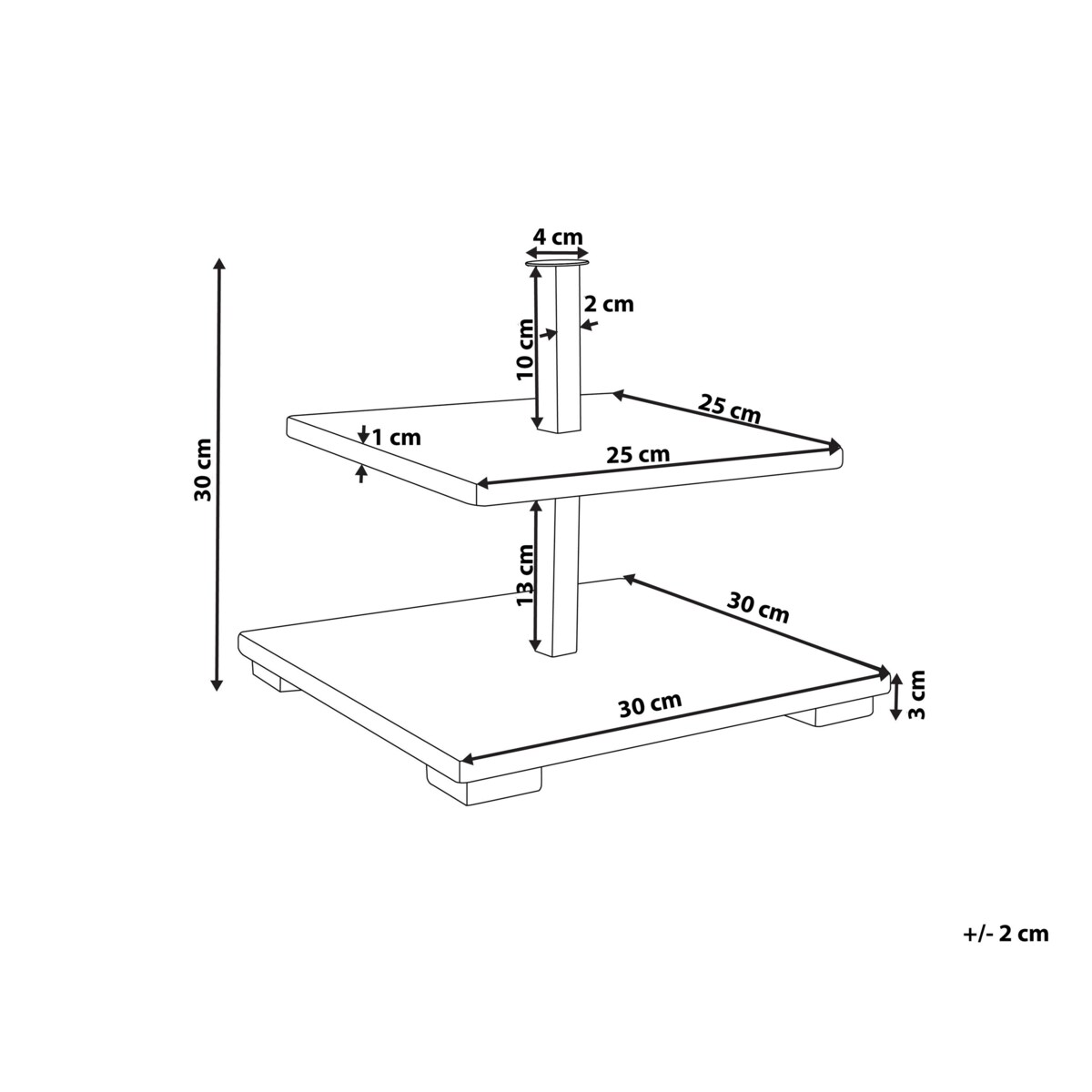 Patera 2-piętrowa marmurowa złoto-biała FARSALA