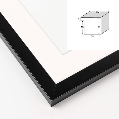 Ramka na zdjęcia 30x30 cm z passe partout czarna ramka z okienkiem passe partout na zdjęcie 20x20 cm kwadratowa ramka FRAMAI®