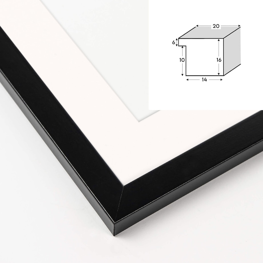 Ramka na zdjęcia 30x30 cm z passe partout czarna ramka z okienkiem passe partout na zdjęcie 20x20 cm kwadratowa ramka FRAMAI®