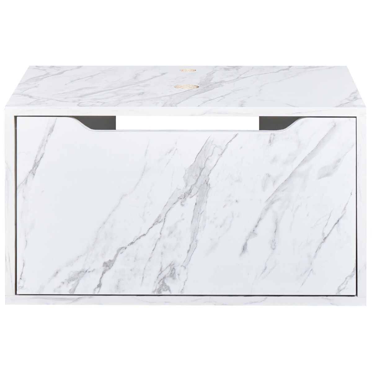 Wisząca szafka pod umywalkę PETROLINA 60 cm Biały marmur