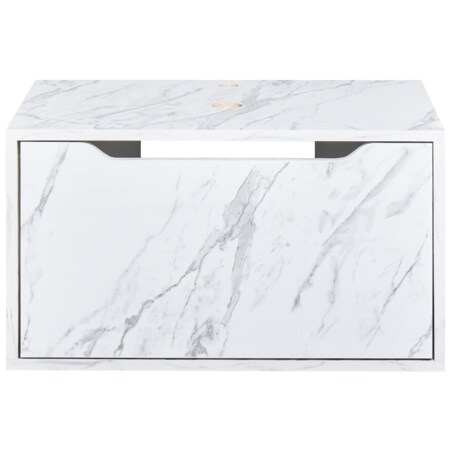 Wisząca szafka pod umywalkę PETROLINA 60 cm Biały marmur