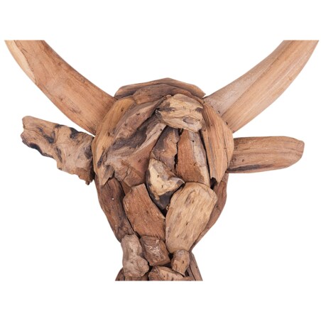 Figurka ścienna głowa byka jasne drewno BULL HEAD