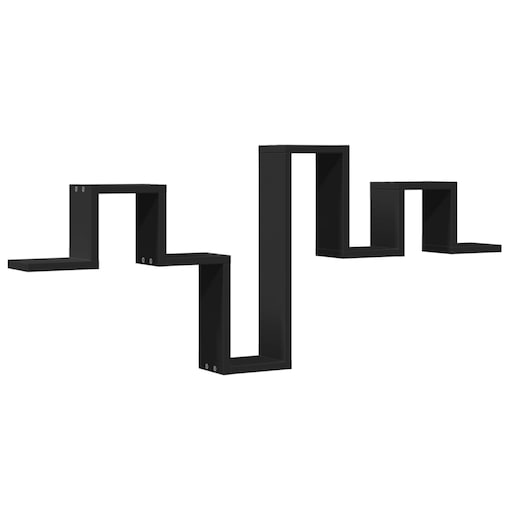 vidaXL Półka wisząca, czarna, 104,5x10x43 cm, materiał drewnopochodny