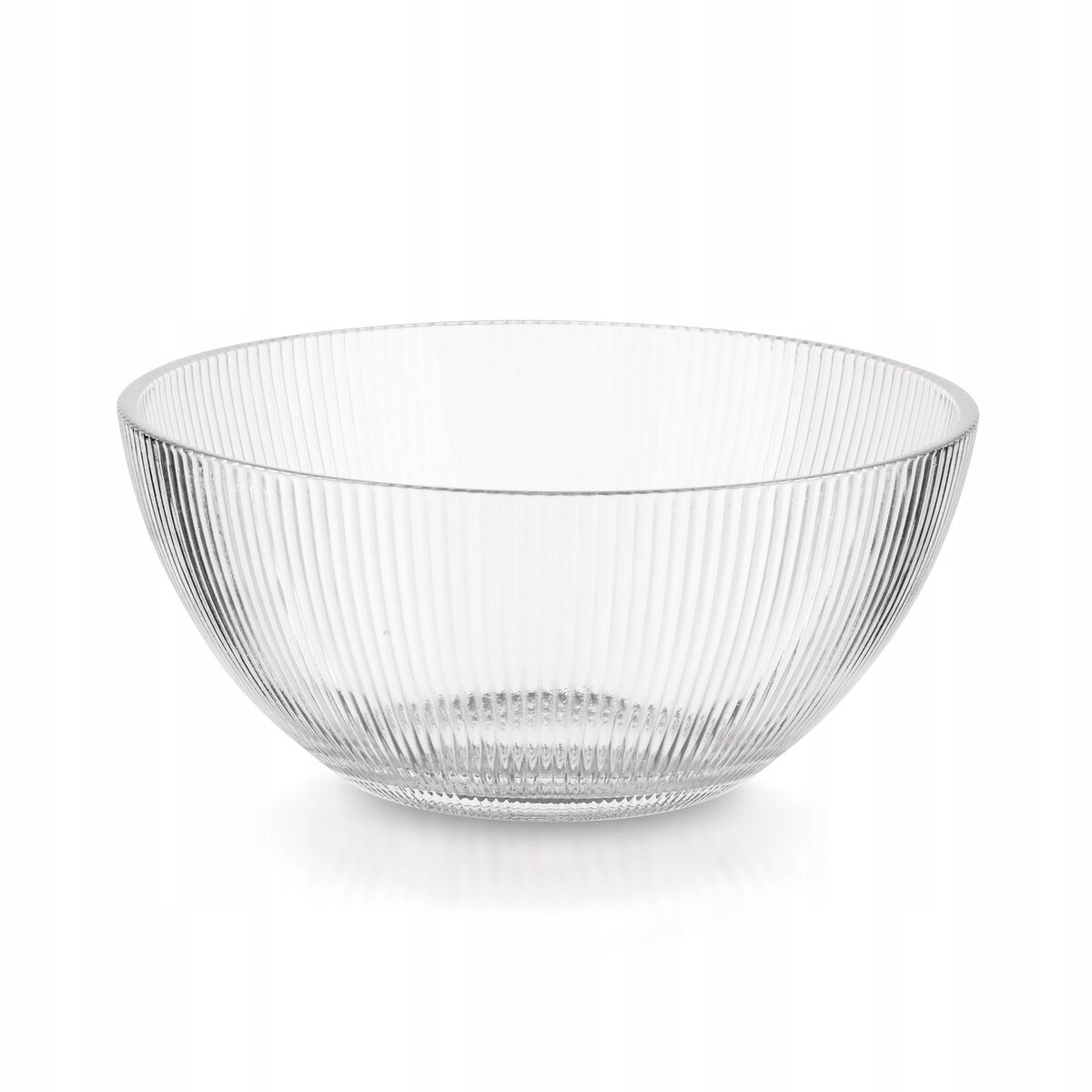 SZKLANA DUŻA SALATERKA W PRĄŻKI 21cm, 2L na sałatki owoce miska bezbarwna