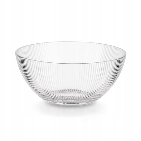 SZKLANA DUŻA SALATERKA W PRĄŻKI 21cm, 2L na sałatki owoce miska bezbarwna
