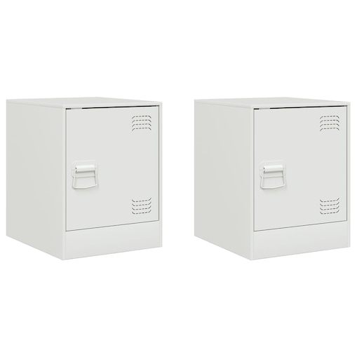vidaXL Szafki nocne, 2 szt., białe, 34,5x39x44 cm, stal