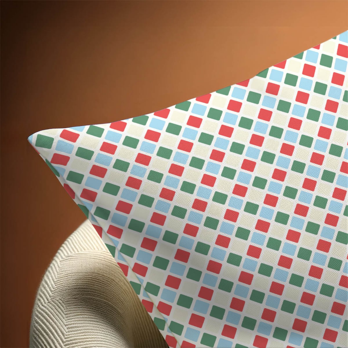 Poduszka świąteczna - Świąteczna kratka 40x60 cm