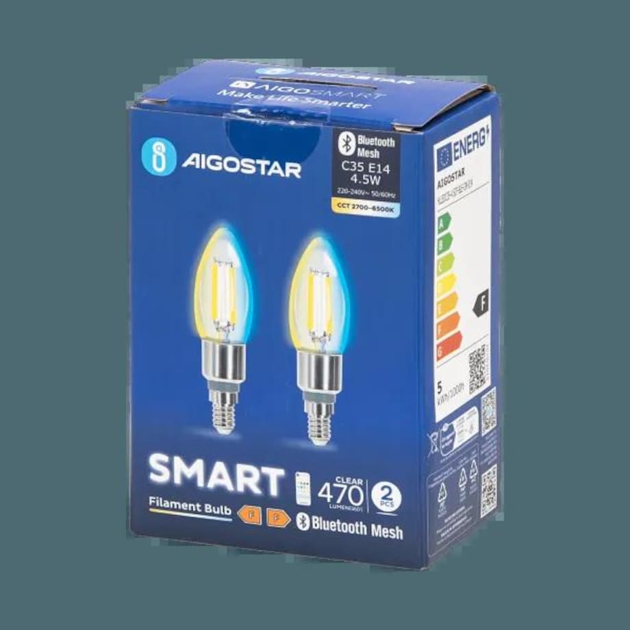 inteligentna żarówka bluetooth mesh c35 4.5w cct 2 szt. ,z pilotem