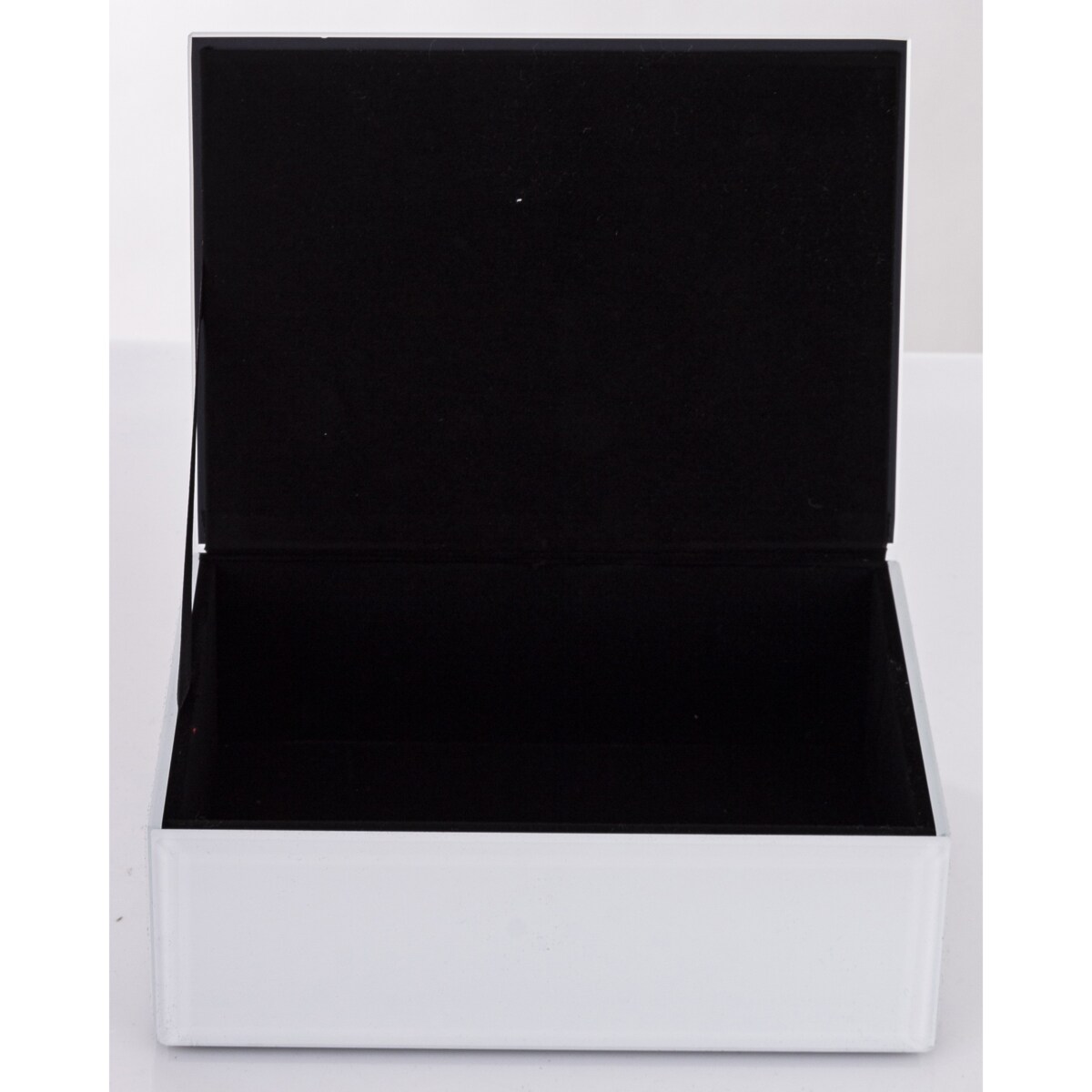 Szkatułka szklana na biżuterię 16x12x8,5 cm DEKOR AGAT biała