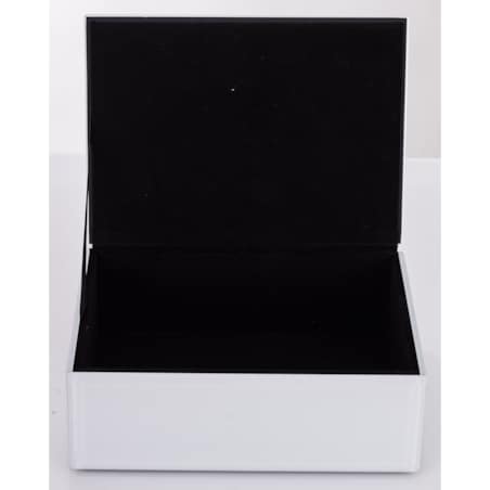 Szkatułka szklana na biżuterię 16x12x8,5 cm DEKOR AGAT biała