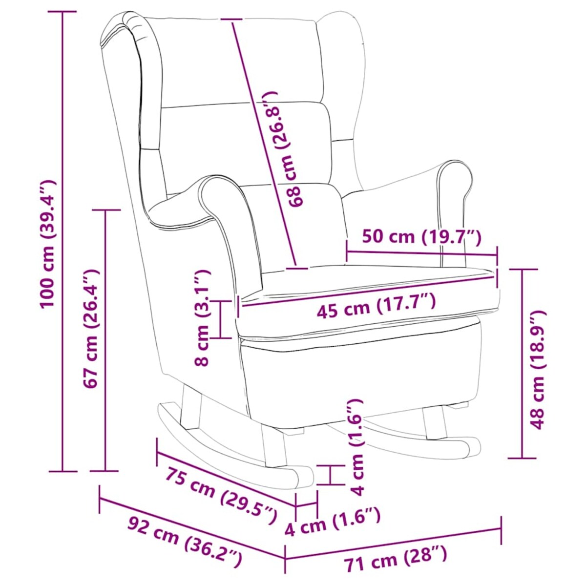 vidaXL Fotel bujany z uszak, czarny aksamit i lite drewno