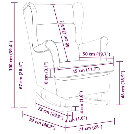 vidaXL Fotel bujany z uszak, czarny aksamit i lite drewno