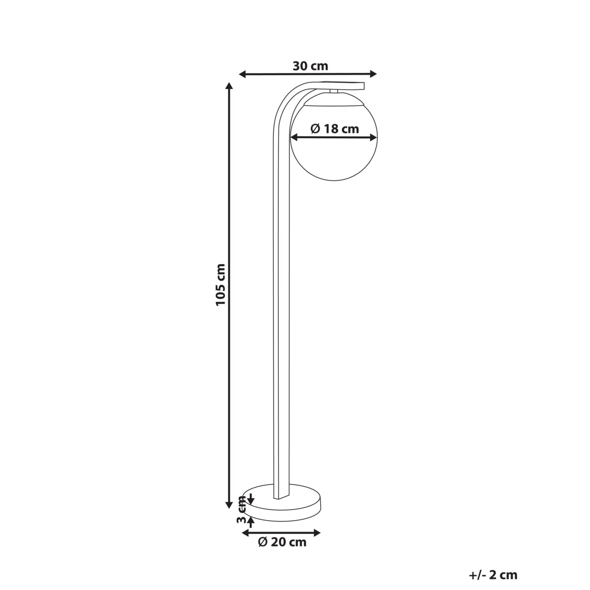 Stojąca lampa ogrodowa 105 cm czarna KULSI