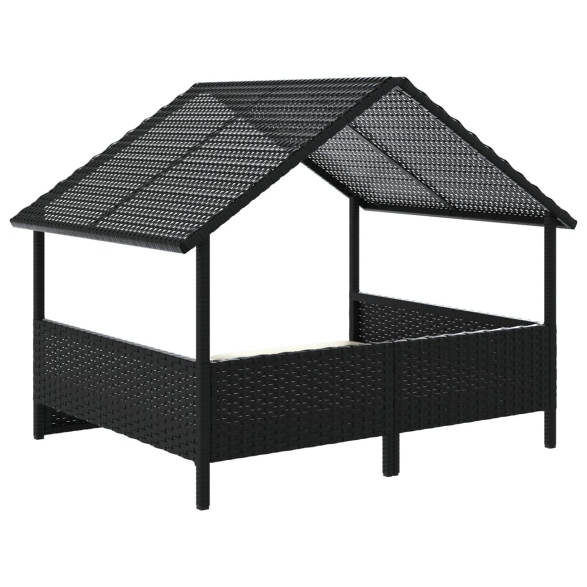 vidaXL Legowisko dla psa, z poduszką, rattan PE