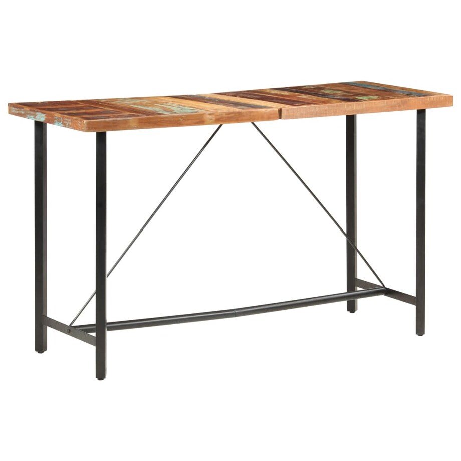 vidaXL Stolik barowy, 180x70x107 cm, lite drewno z odzysku