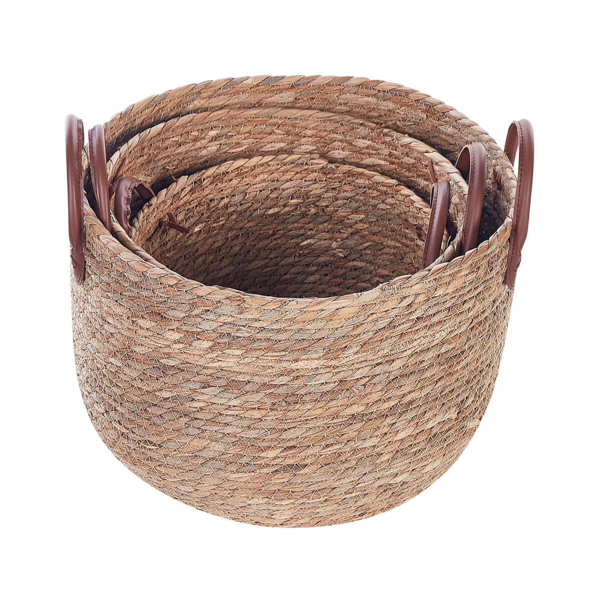 Zestaw 3 koszy z trawy morskiej naturalny SAYJAR