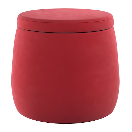 Puf Candy Jar, intensywna czerwień, ø40, wys. 40 cm, Posh Velvet