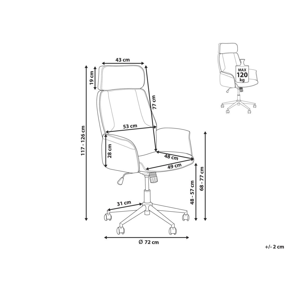 Krzesło biurowe regulowane szare PILOT