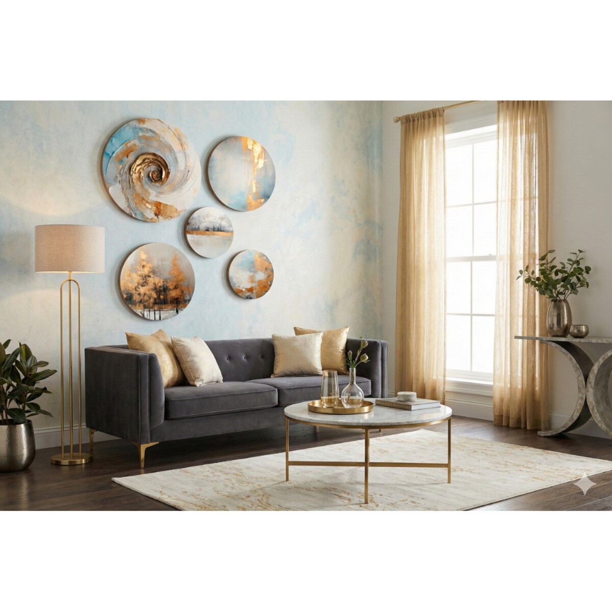 Nowoczesne Obrazy ścienne do sypialni pokoju Złota dekoracja salonu