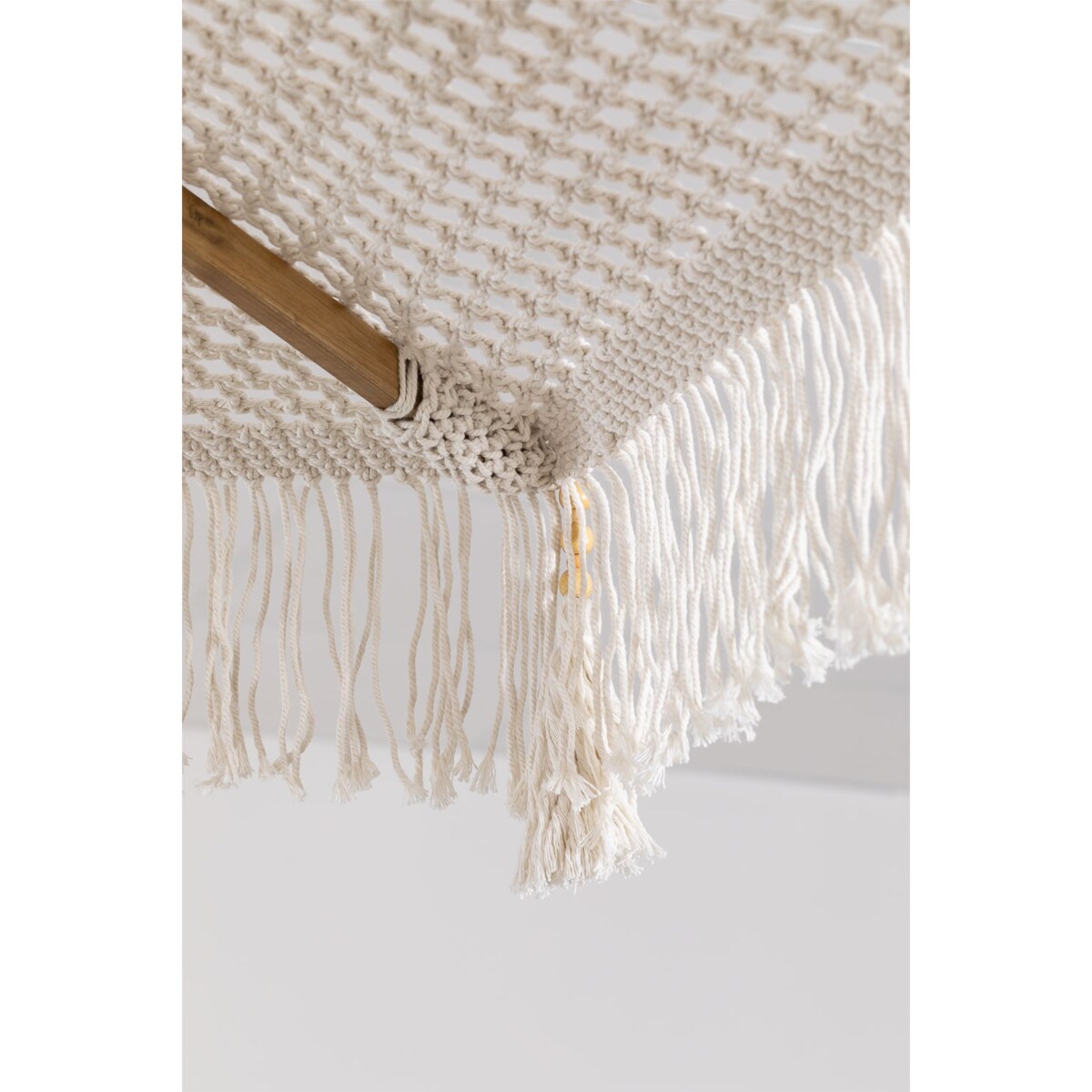 Parasol z drewna tekowego i bawełny Tongariki Ø320 cm