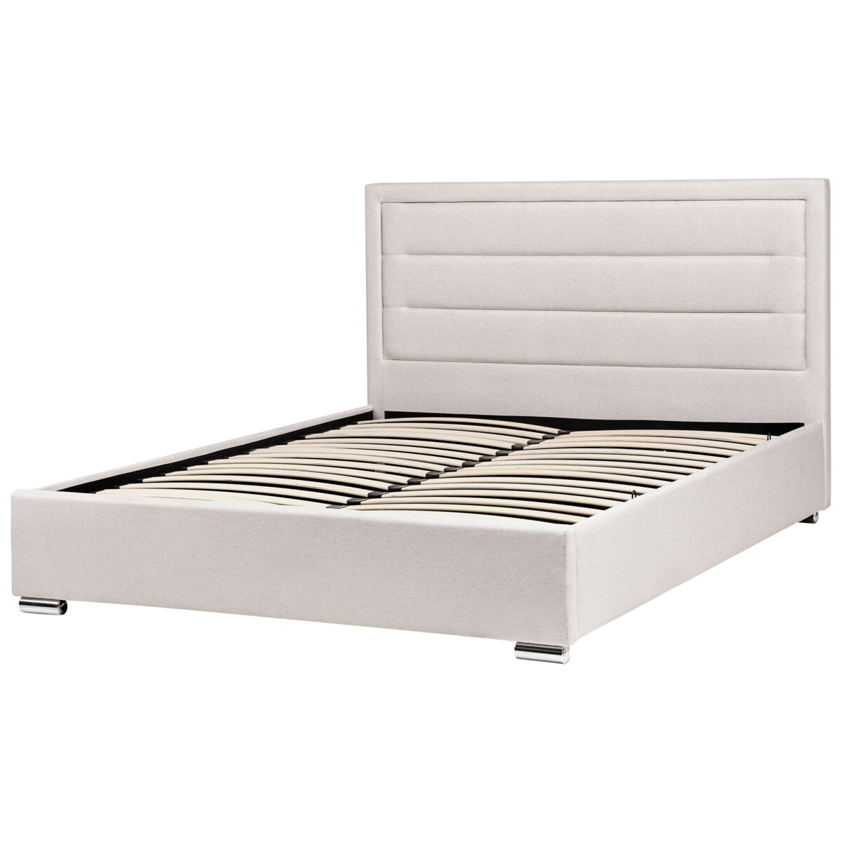 Łóżko z pojemnikiem ROUEN 160 x 200 cm Jasnobeżowy