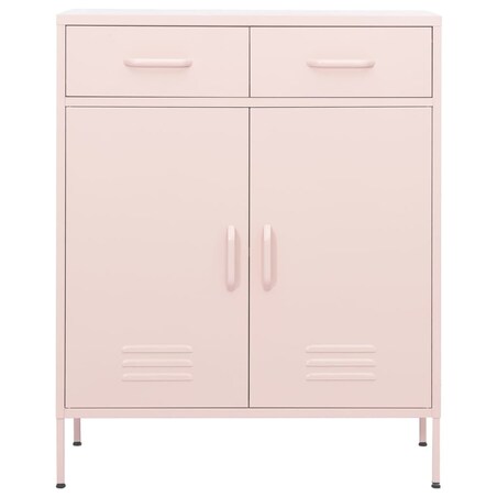 vidaXL Szafka, różowa, 80x35x101,5 cm, stalowa