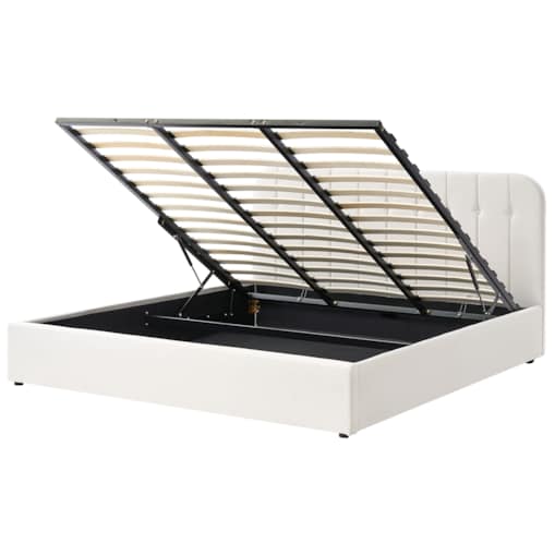 Łóżko z pojemnikiem CHALLANS 180 x 200 cm Złamana biel