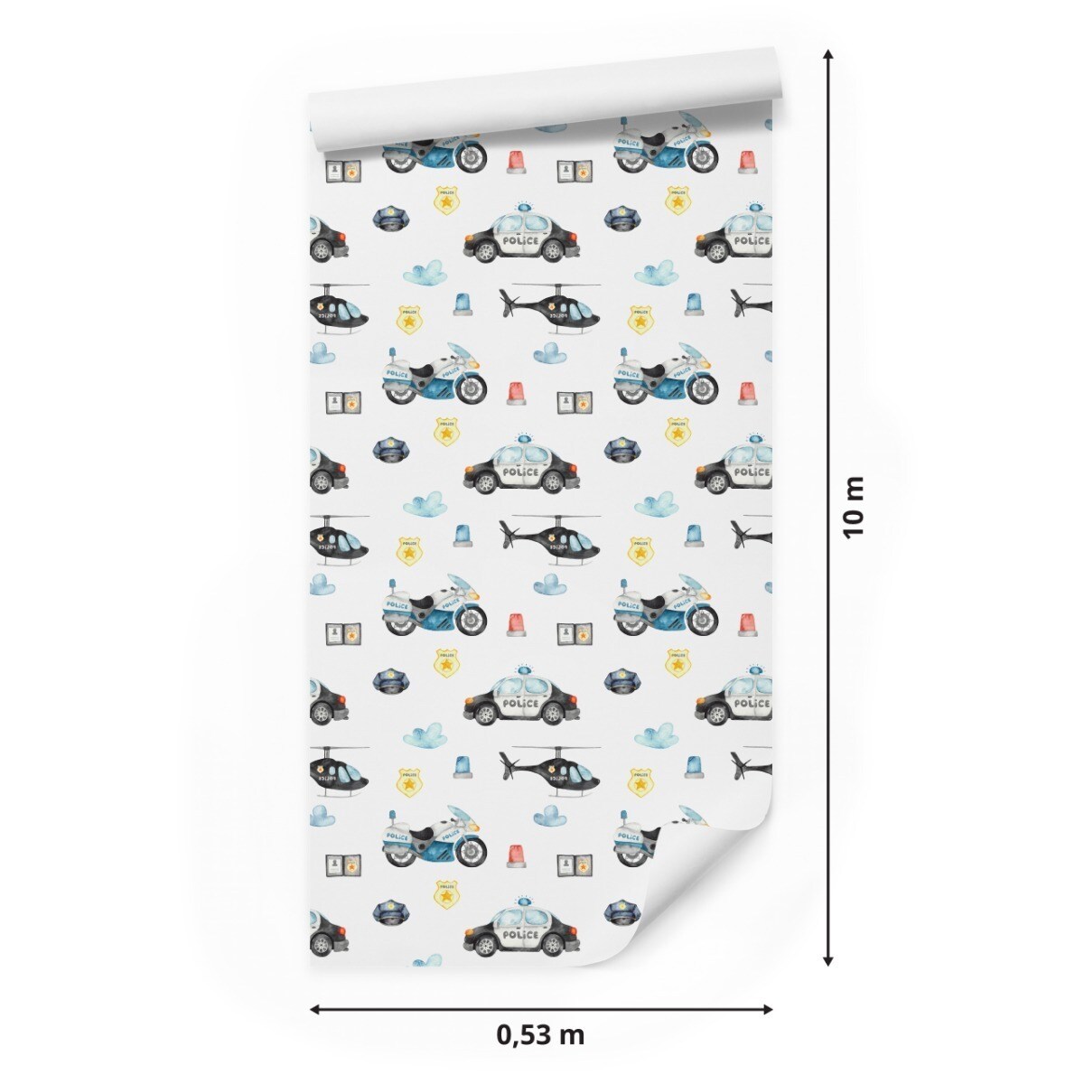 Tapeta Dla Dzieci POLICJA Auta Motory Helikoptery