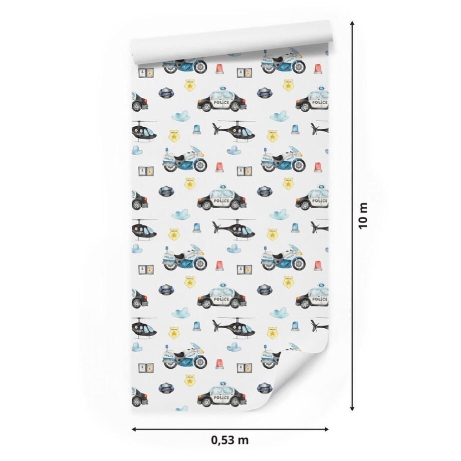 Tapeta Dla Dzieci POLICJA Auta Motory Helikoptery