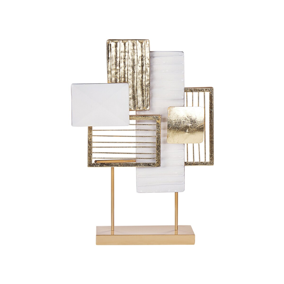 Dekoracyjna rzeźba metalowa złoto-biała BORON