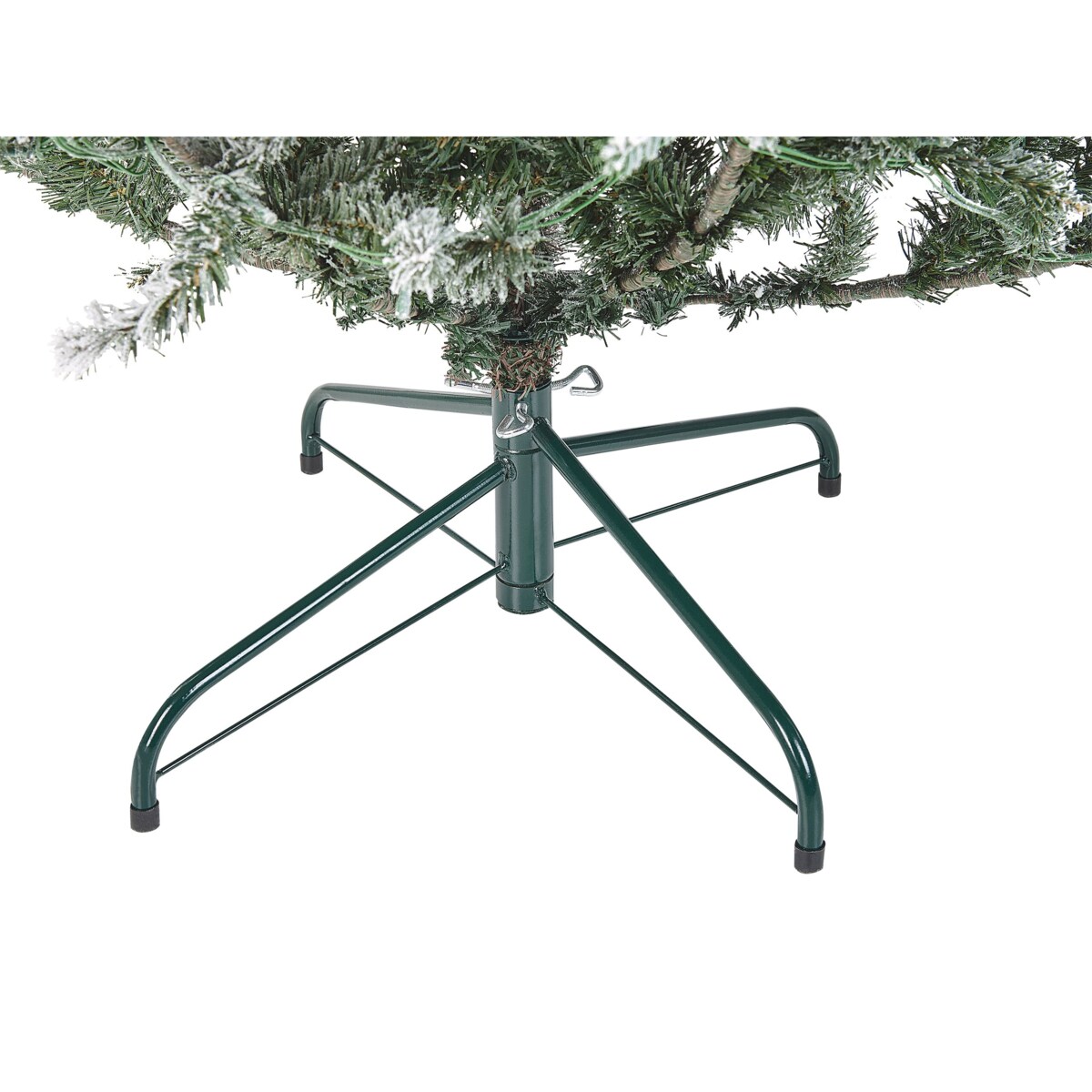 Ośnieżona sztuczna choinka ze światełkami 180 cm biała BRISCO