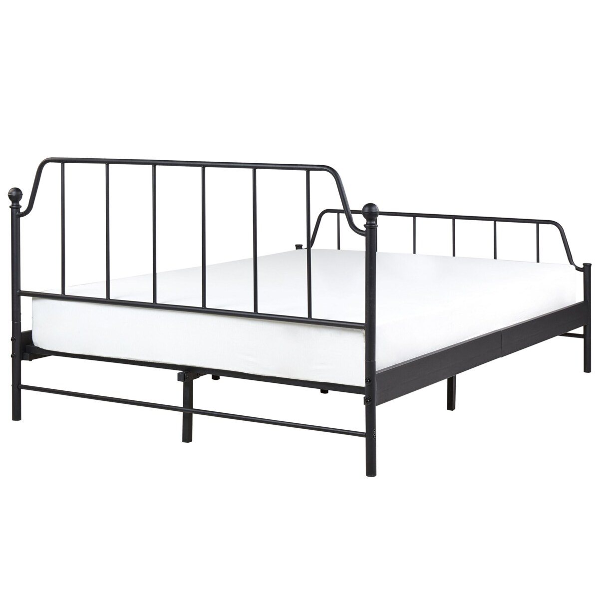 Łóżko metalowe 140 x 200 cm czarne MAURESSAC