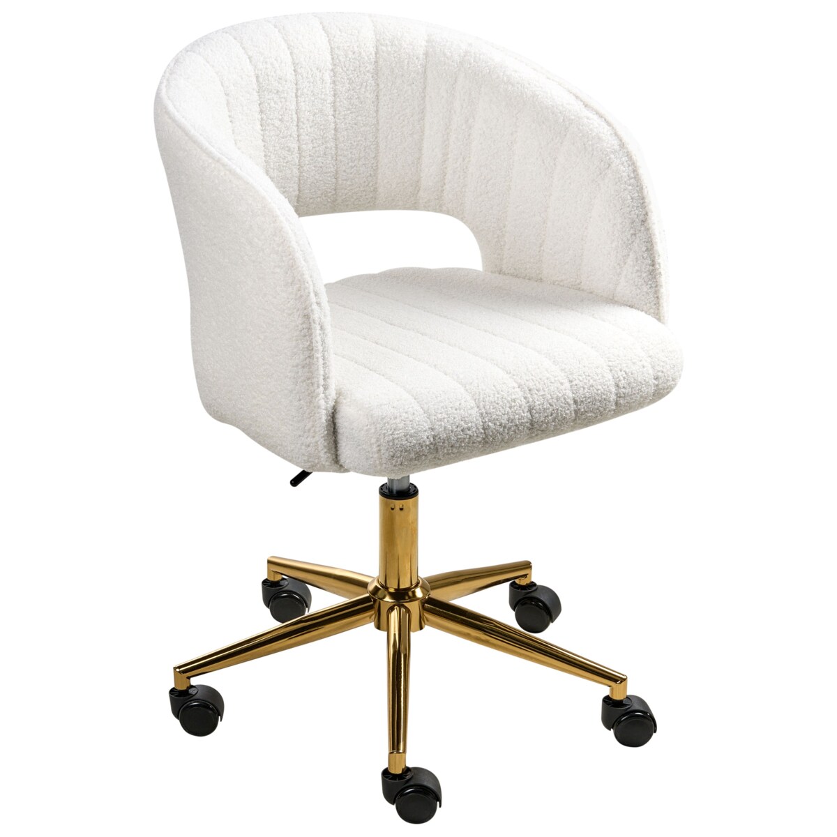 Krzesło obrotowe KATONAH Boucle Złamana biel