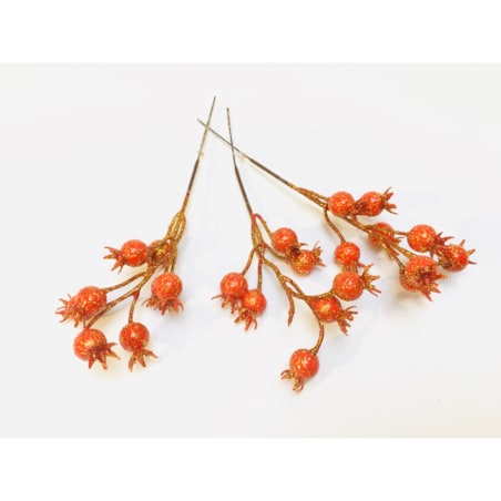 BROKATOWY DODATEK pik do stroika kompozycji święta jarzębina dzika róża 3x