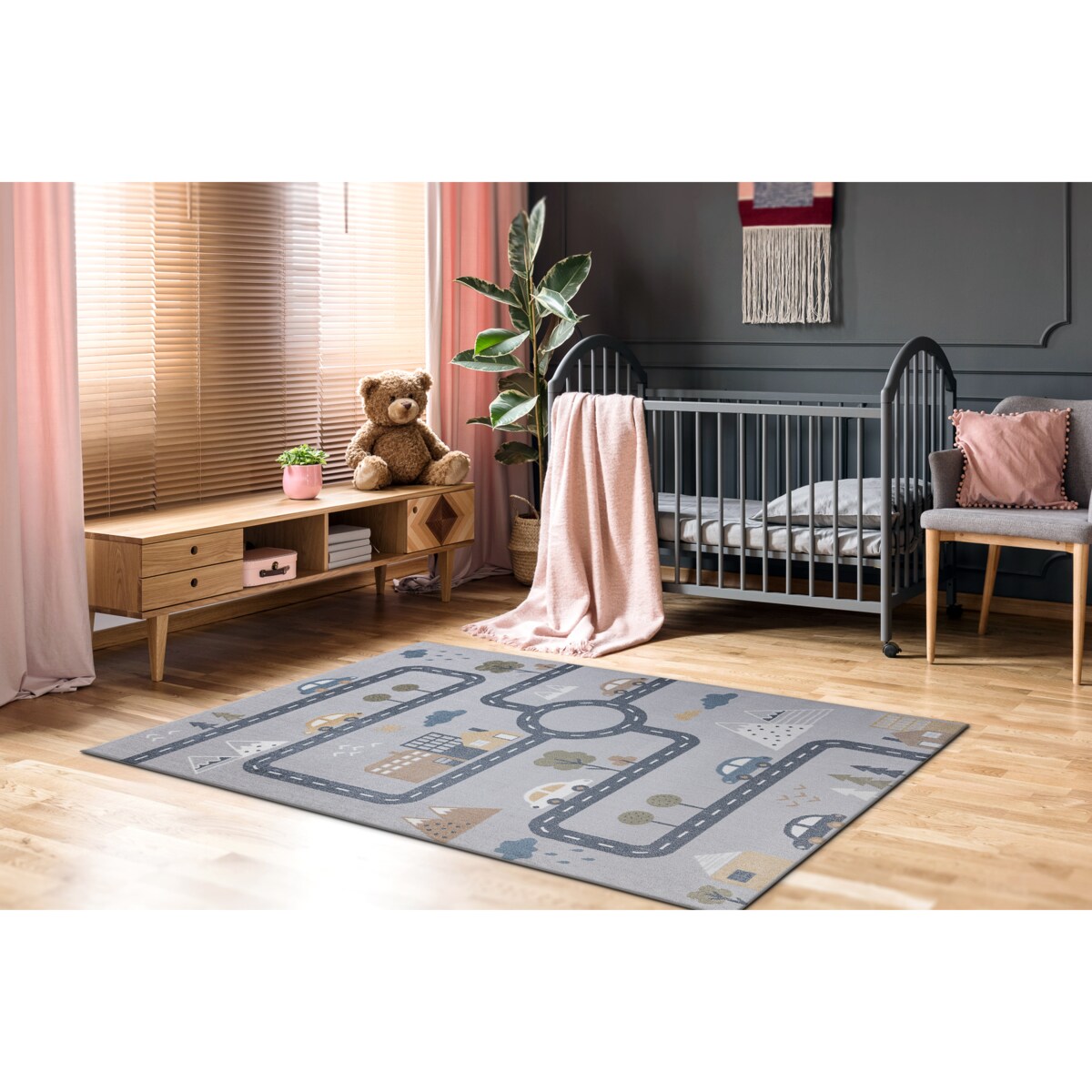 Dywan BONO 726 ulica, miasto jasny szary / 200x290 cm