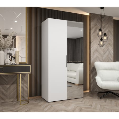 Szafa uchylna otwierana MARBELLA 2 100 wys. 202 cm Biały + u. Czarny